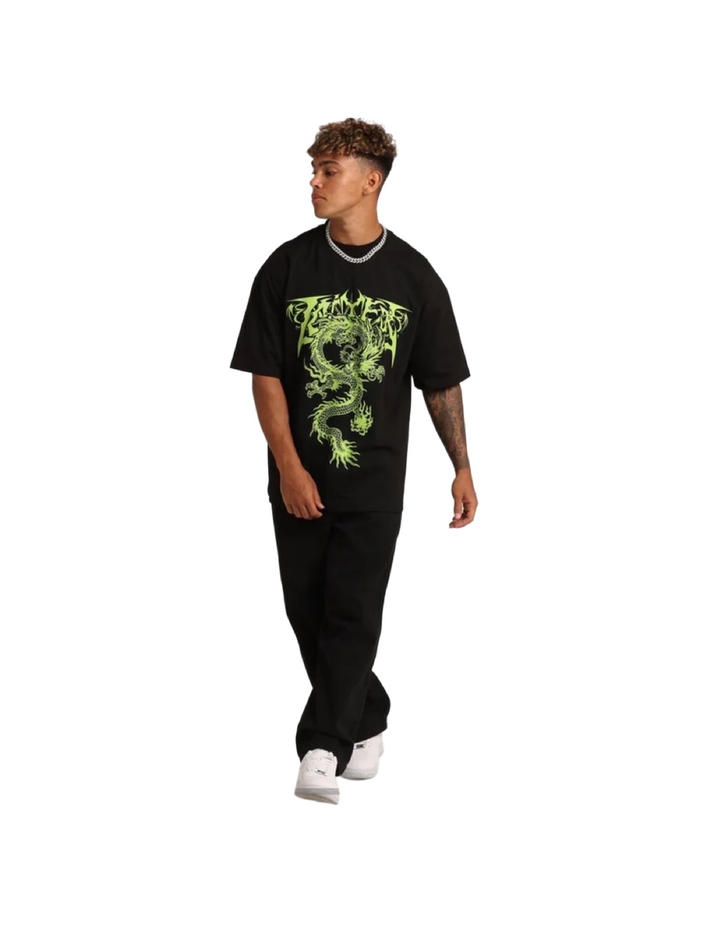NWT Black Printed Loiter Graphics T-Shirt Sz M